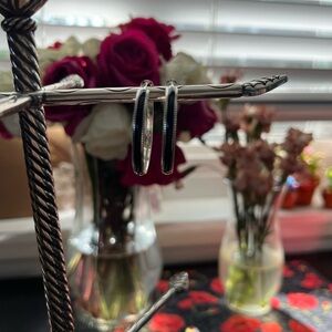 Brighton Interlock Noir Heirloom Hoop Earrings